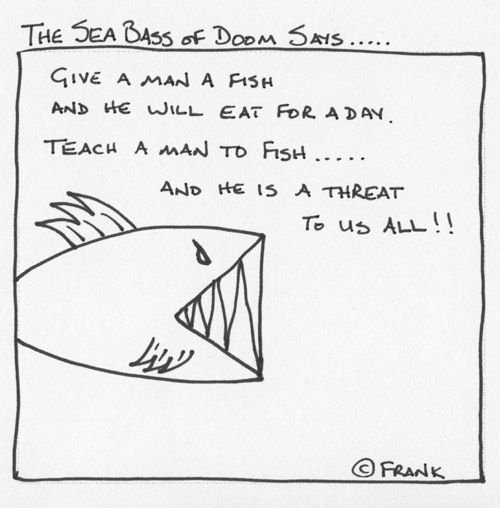 cartoon fish and chips. Teach a Man to Fish…